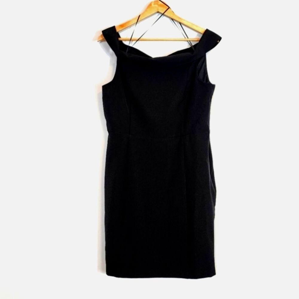 NWT Womens Sam Edelman Off the Shoulder LBD Little Black Mini Dress Size 10 - Picture 2 of 9